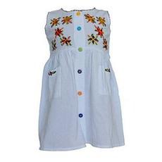 Cotton Dress Brown Flowers 4 - Ages 1-2 years - Lovely and Fairtrade from Quetzal Artisan