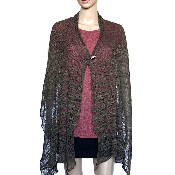 Shawl Moss Green - Pima Cotton and Bamboo - Lightweight from Quetzal Artisan