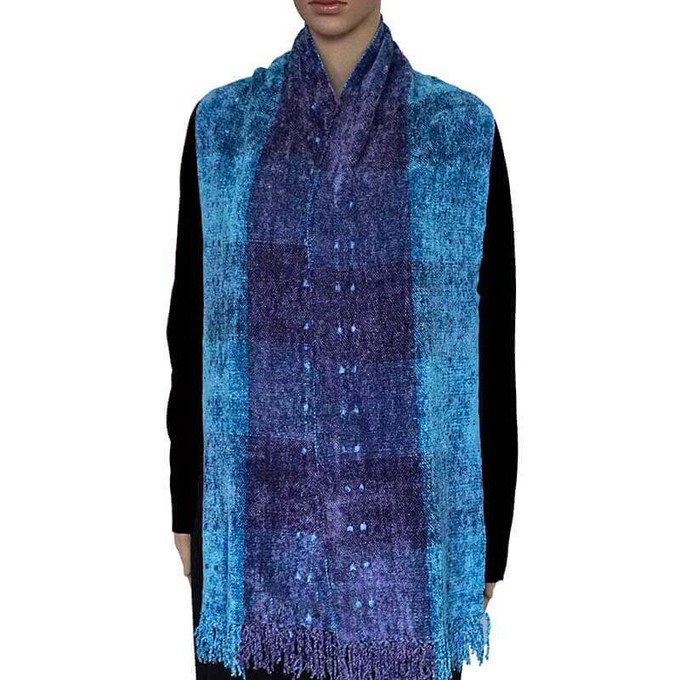 Bamboo Scarf Celestial Blue - Handmade - Beautiful & Fair from Quetzal Artisan