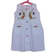 Cotton Dress Orange Butterfly 10 - Age 3-4 years  - Pretty and Fairtrade from Quetzal Artisan