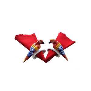 Parrot Napkin Rings - Cotton Napkins - Beautiful & Fairtrade from Quetzal Artisan