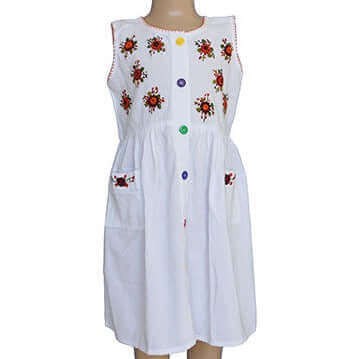 Cotton Dress Asters 10 - Size 3-4 Years - Pretty & Fairtrade from Quetzal Artisan