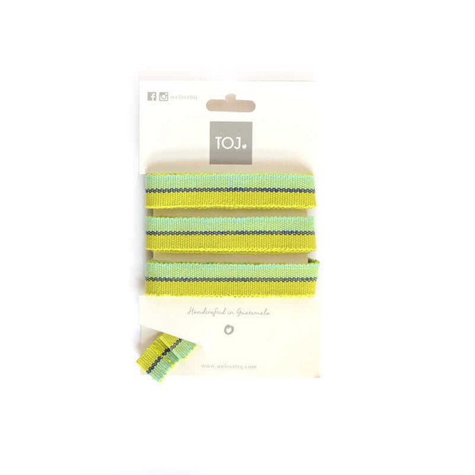 Sandals Green Stripes - Lace Up - Beads Ornament - Fairtrade from Quetzal Artisan