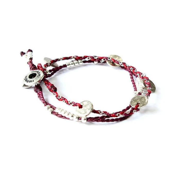 Bracelet Burgundy - 2 strands - Handmadel and Fairtrade from Quetzal Artisan