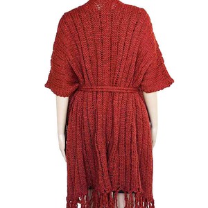 Poncho Shawl Bordeaux - Eco Wool - Fashionable and Warm from Quetzal Artisan