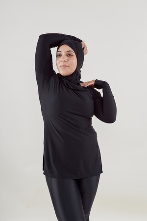 Black Modest Workout Top from Ran By Nature
