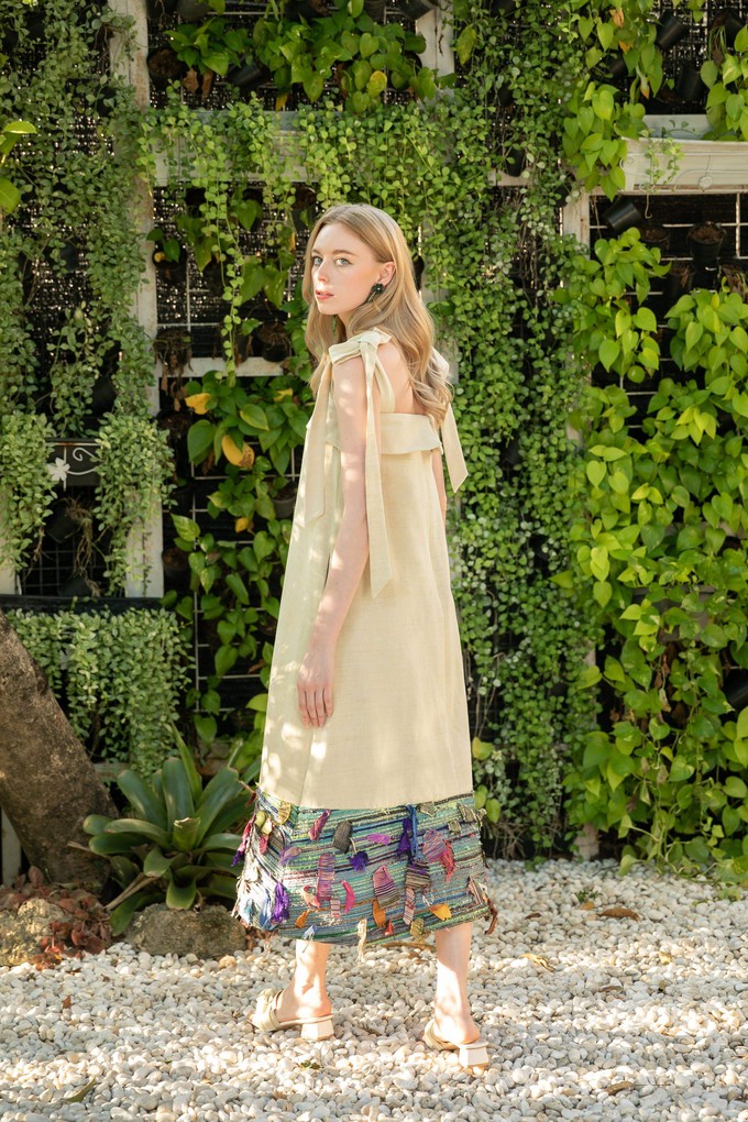 The Tara Midi Dress in Vanilla Custard from Rare & Fair The Tara Midi Dress in Vanilla Custard from Rare & Fair