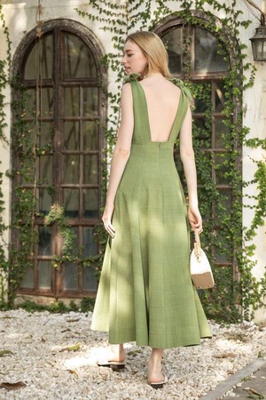 The Cherrada Midi Dress in Olive Green from Rare & Fair The Cherrada Midi Dress in Olive Green from Rare & Fair