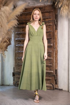 The Cherrada Midi Dress in Olive Green from Rare & Fair The Cherrada Midi Dress in Olive Green from Rare & Fair