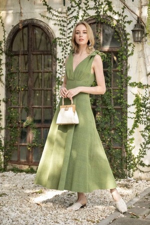 The Cherrada Midi Dress in Olive Green from Rare & Fair The Cherrada Midi Dress in Olive Green from Rare & Fair