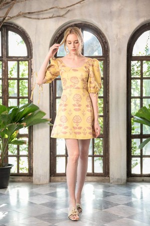 The Chermarn Mini Dress in Mellow Yellow from Rare & Fair The Chermarn Mini Dress in Mellow Yellow from Rare & Fair