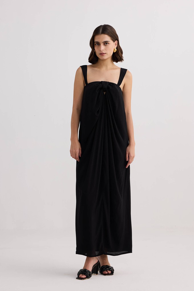 Project Cece Twilight Twist Strappy Maxi Dress in Black