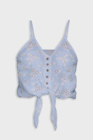 Pool Day Tan Lines Top in Blue from Reistor