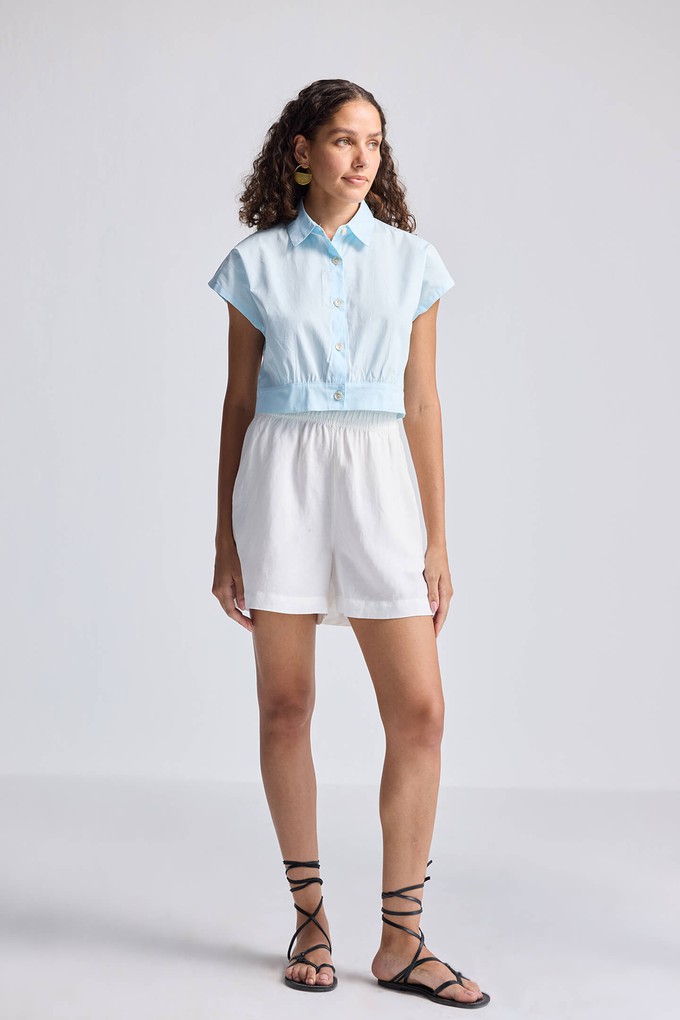 Oversized Crop Shirt in Summer Blue from Reistor