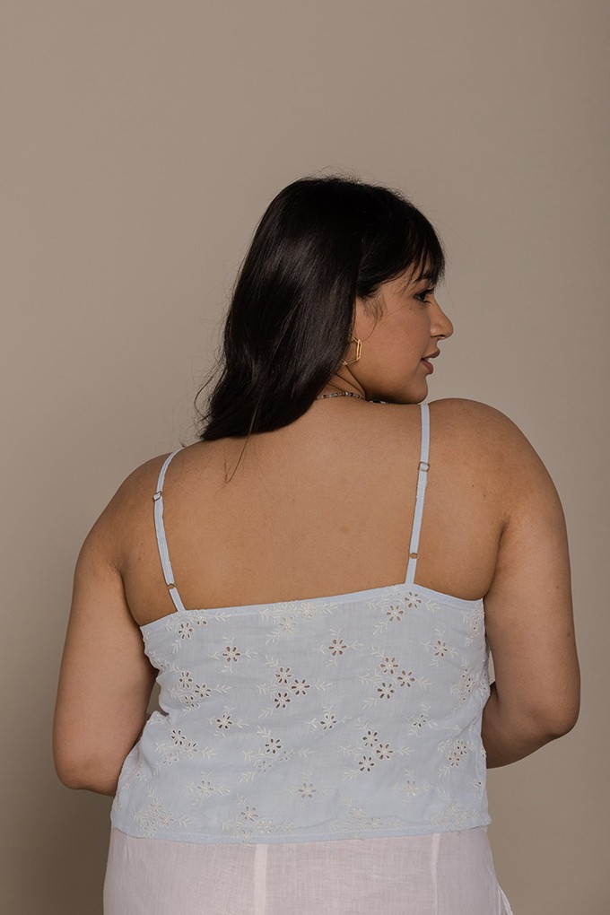 Pool Day Tan Lines Top in Blue from Reistor