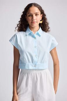Oversized Crop Shirt in Summer Blue via Reistor