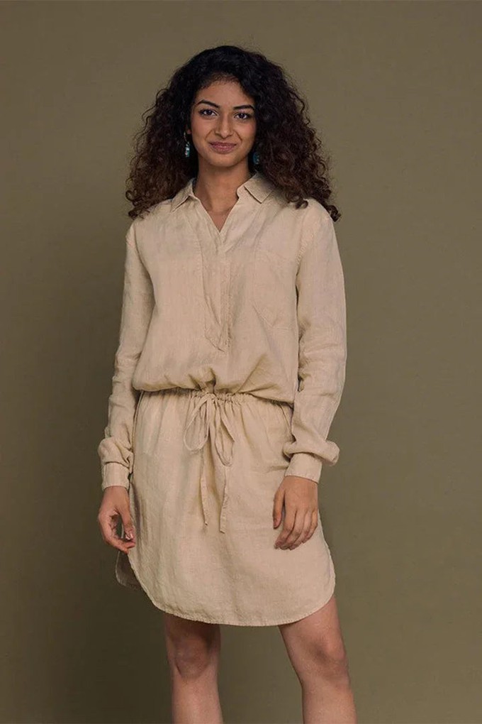 Meet me by the Cliff Dress in Neutral Beige from Reistor