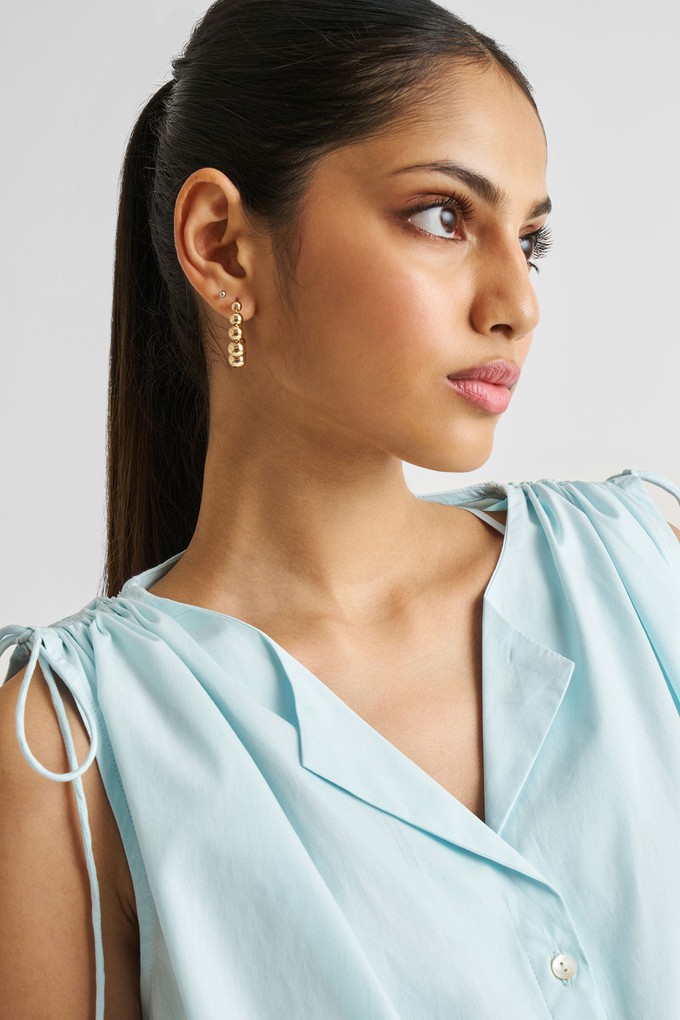 Shirt dress with Shoulder Tie Details in Summer Blue from Reistor