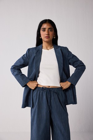 The Weekday Blazer in Blue Stripes from Reistor