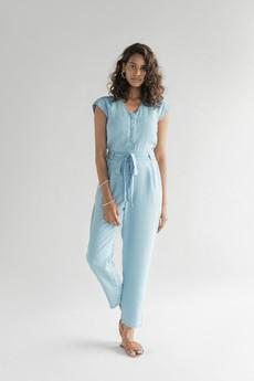Evening Chai Jumpsuit in Blue Denim via Reistor
