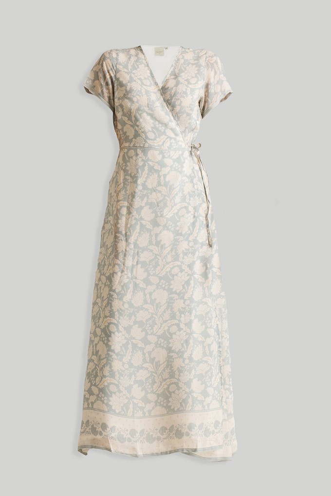 Maxi Wrap Dress in Blue Florals from Reistor