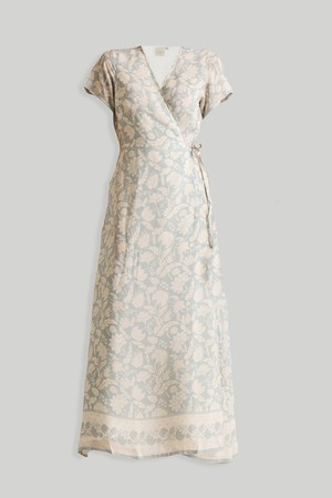 Maxi Wrap Dress in Blue Florals from Reistor