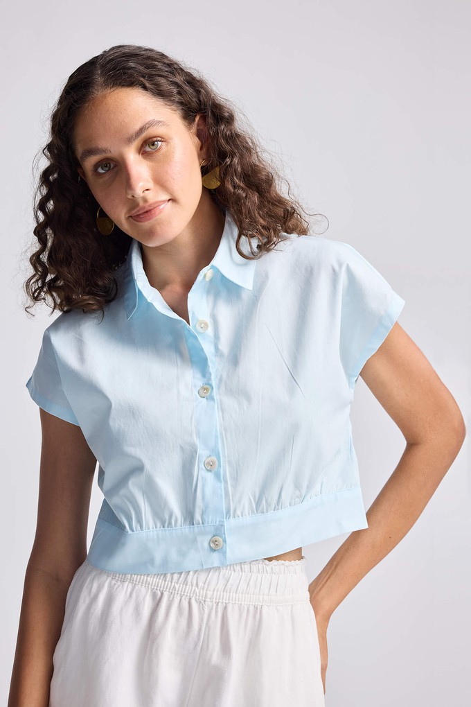 Oversized Crop Shirt in Summer Blue from Reistor