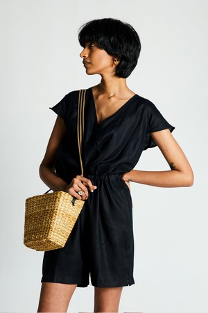 Smoke and Mirrors Romper in Black from Reistor