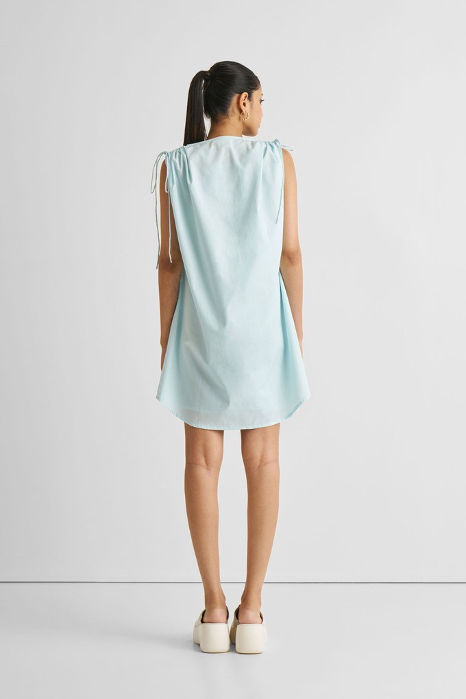 Shirt dress with Shoulder Tie Details in Summer Blue from Reistor