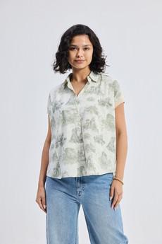 Relaxed-fit Button-down Shirt in Animal print via Reistor