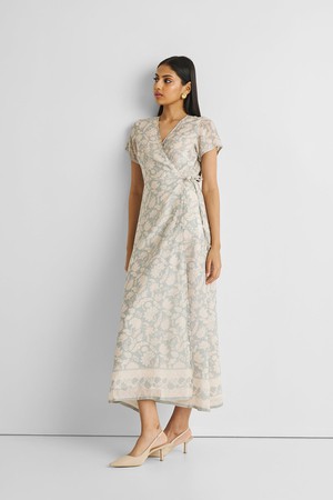 Maxi Wrap Dress in Blue Florals from Reistor