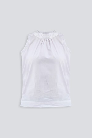 High-Neck Top with Gathers in White from Reistor