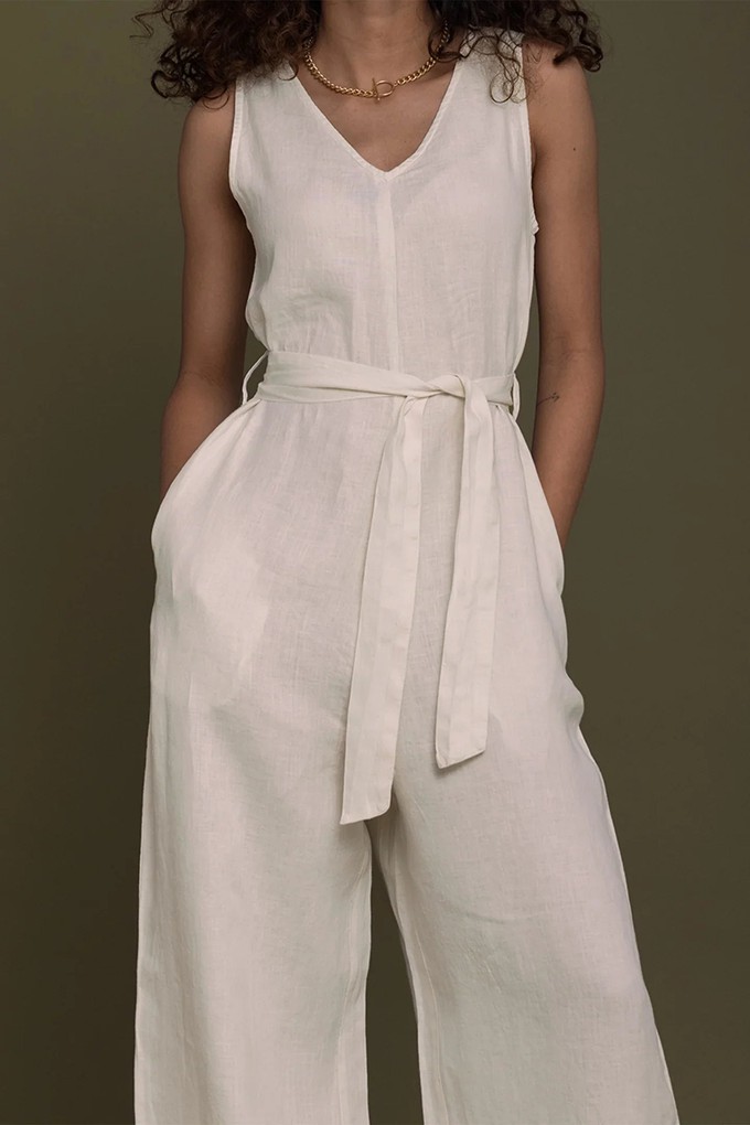 Breakfast in Bed Jumpsuit in Off-white from Reistor