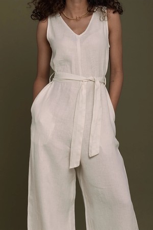 Breakfast in Bed Jumpsuit in Off-white from Reistor