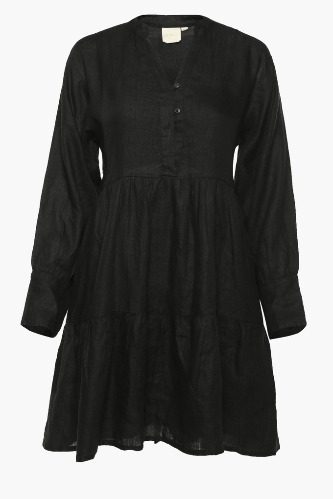 V-neck Tiered Dress in Black from Reistor