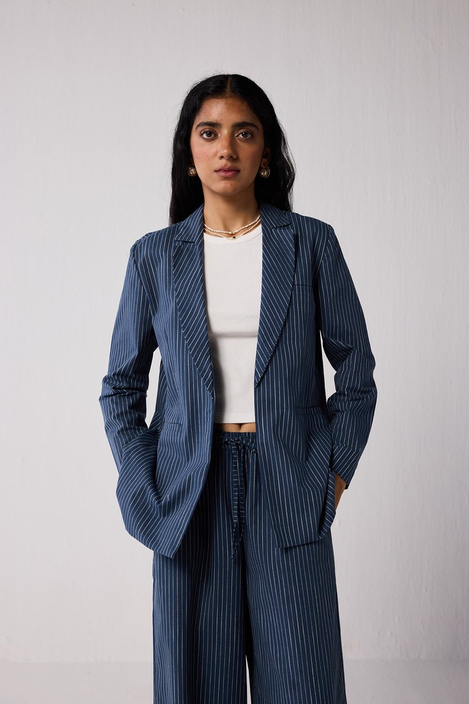The Weekday Blazer in Blue Stripes from Reistor
