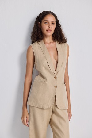 Sleeveless Hemp Jacket Set from Reistor