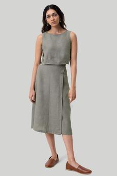 Overlap Midi Skirt in Dark Green via Reistor