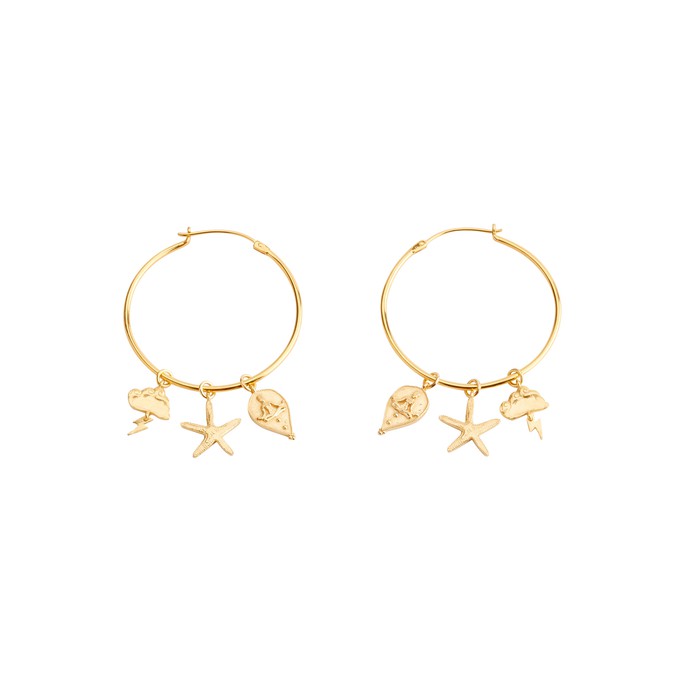 Multi Charm Hoop Earrings from Rize