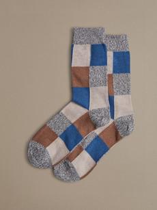 Organic Cotton Socks | Patchwork Blue via ROVE