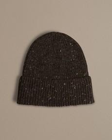 Unisex Donegal Beanie | Dark Brown via ROVE
