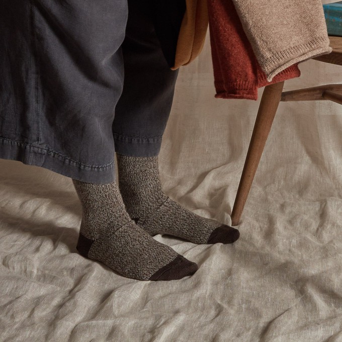 Fine Merino Wool Socks | Brown Marl from ROVE