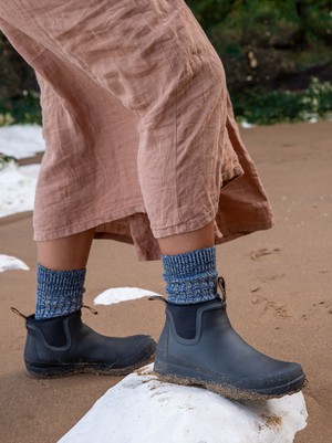 Chunky Wool Boot Socks | Marbled Blue from ROVE