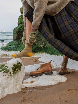 Fine Merino Wool Socks | Dark Yellow Marl from ROVE