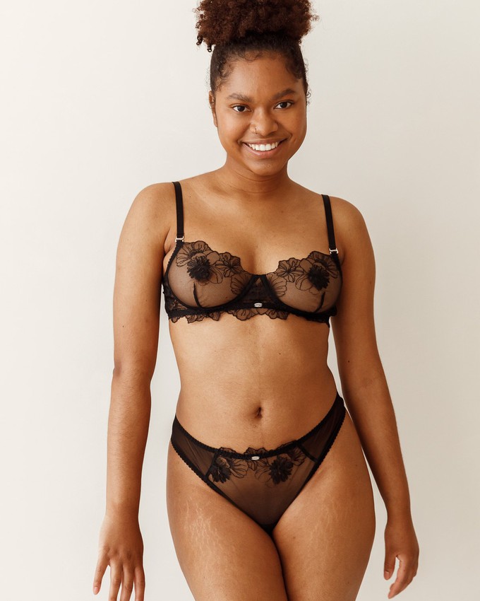 Mid Waist Slip - Juniper Black from Savara Intimates