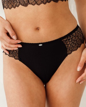 Mid Waist Slip - Willow Black from Savara Intimates