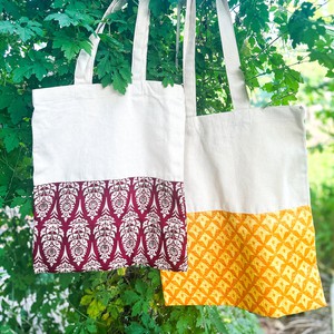 Half sari, half cotton tote bag, ethically handmade in India from Shakti.ism