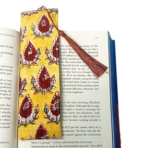 Block Printed Fabric Bookmarks with Tassel, Ethically Handmade in India from Shakti.ism