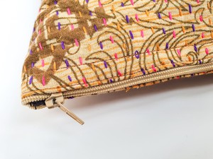 Upcycled sari clutch with kantha stitch from Shakti.ism
