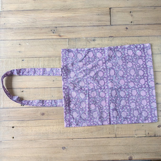 Block Printed Cotton Tote Bag: Ethically Handmade in India from Shakti.ism